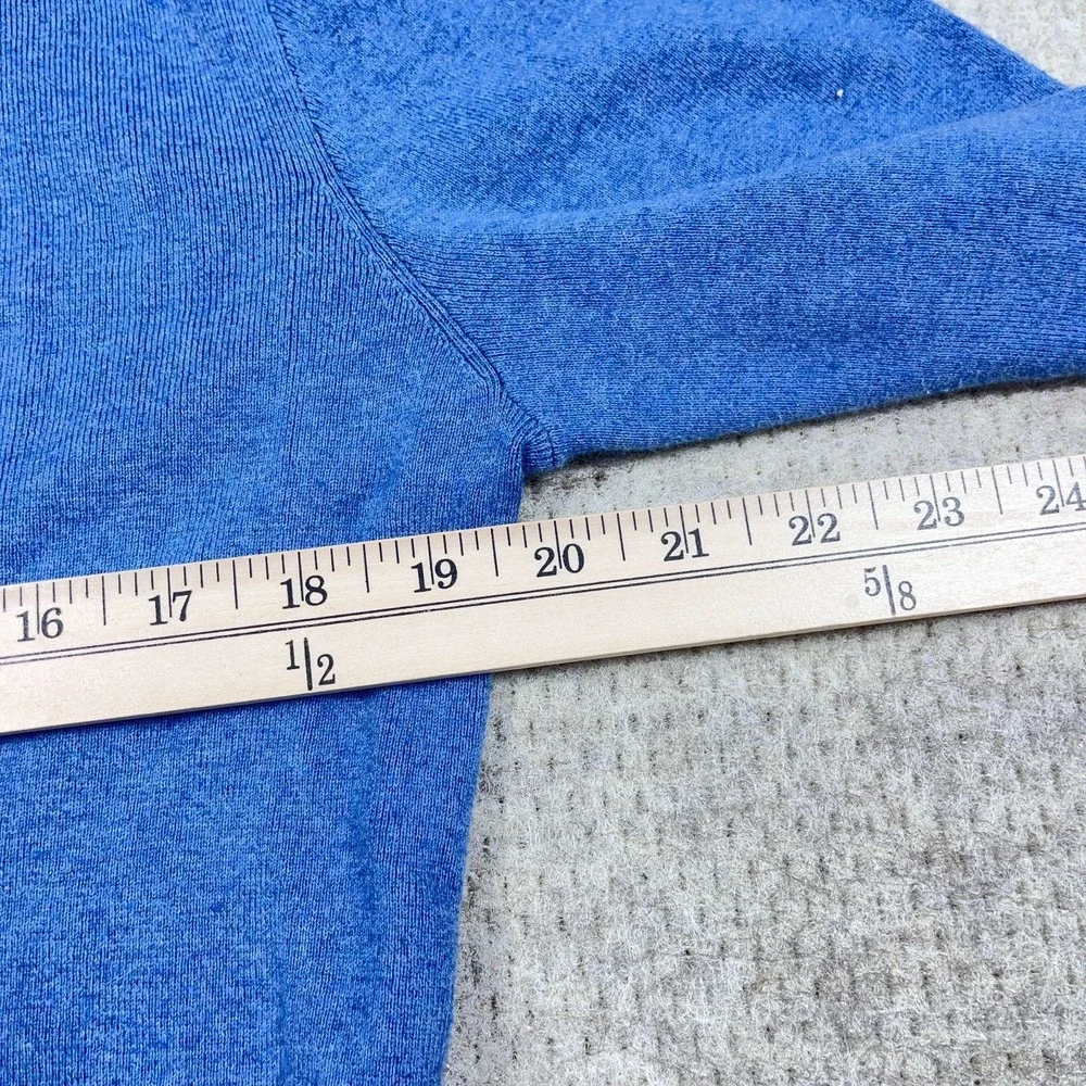 Polo Ralph Lauren Sweater Men Medium Blue Red Pony Pima Cotton V Neck Soft Adult